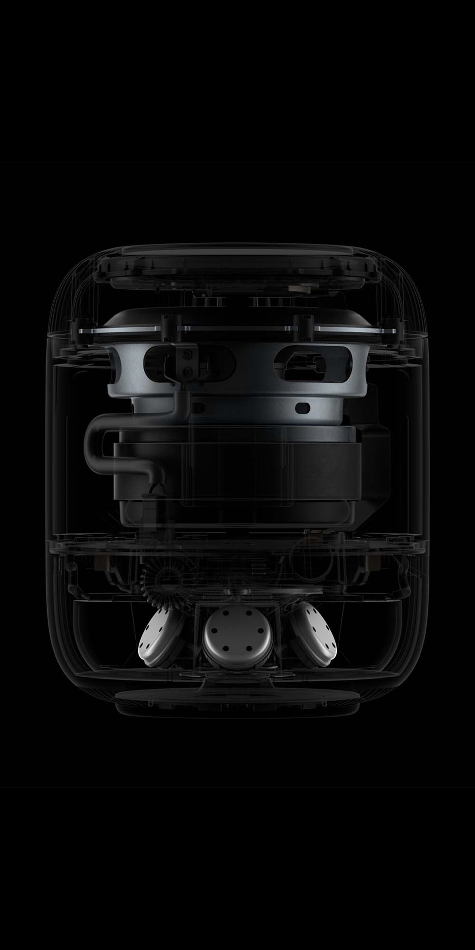 A cross-sectional preview of the HomePod and its internals