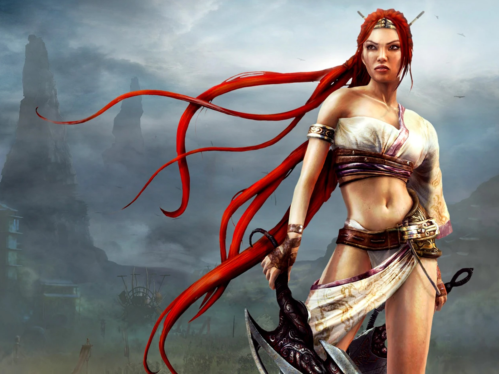 Product image of the game Heavenly Sword, featuring a warrior woman with long red hair