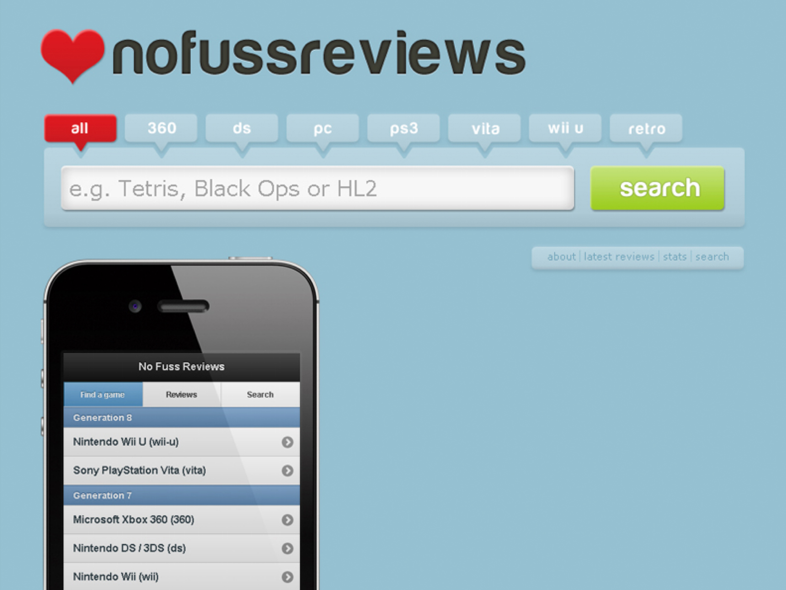 Screenshot of the No Fuss Reviews website